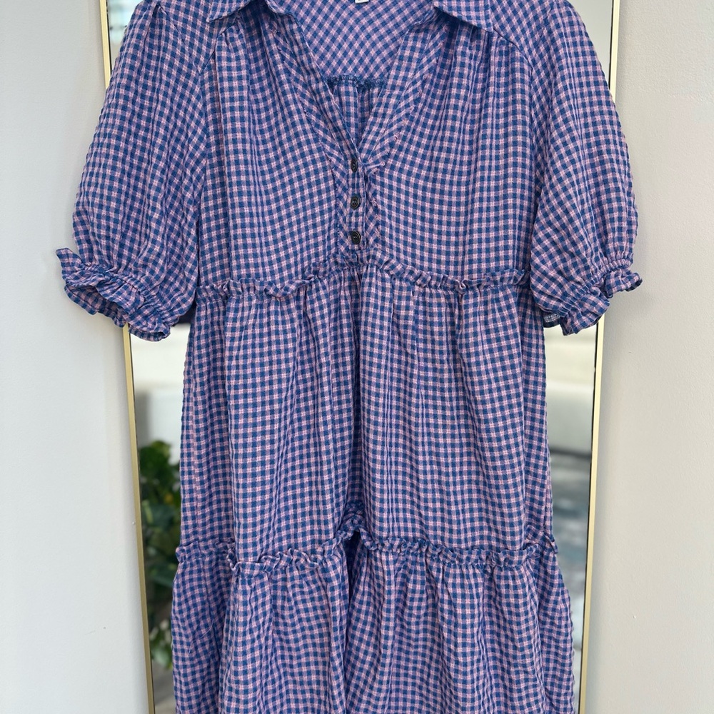 Purple & Pink Gingham Dress